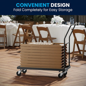 English Elm HERCULES Commercial Lightweight Wood-Look Resin Folding Event Chair for Indoor/Outdoor Use Chestnut LE-L-1-CHSNT-SLAT-GG