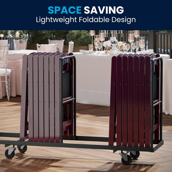 English Elm HERCULES 2 Pack Durable Indoor/Outdoor Folding Event Chairs with Classic Wood Look for Any Space Red Mahogany 2-LE-L-1-MAH-GG