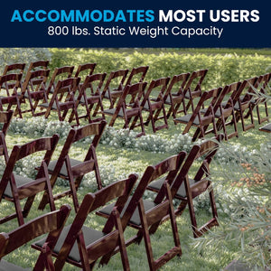 English Elm HERCULES 2 Pack Durable Indoor/Outdoor Folding Event Chairs with Classic Wood Look for Any Space Red Mahogany 2-LE-L-1-MAH-GG