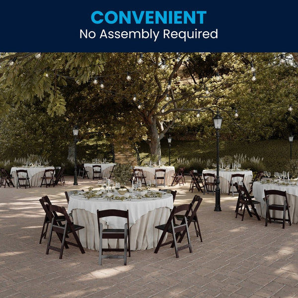 English Elm HERCULES 2 Pack Durable Indoor/Outdoor Folding Event Chairs with Classic Wood Look for Any Space Red Mahogany 2-LE-L-1-MAH-GG