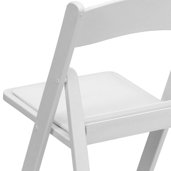 English Elm HERCULES 2 Pack Durable Indoor/Outdoor Folding Event Chairs with Classic Wood Look for Any Space White 2-LE-L-1-WHITE-GG