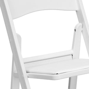 English Elm HERCULES 2 Pack Durable Indoor/Outdoor Folding Event Chairs with Classic Wood Look for Any Space White 2-LE-L-1-WHITE-GG