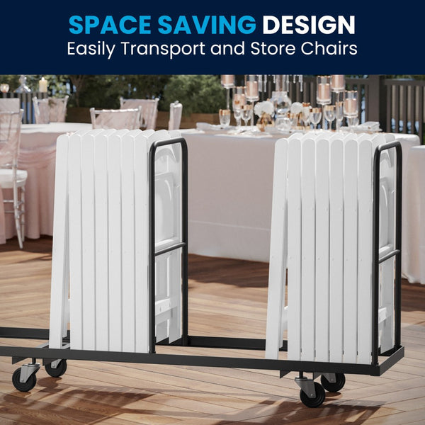 English Elm HERCULES 2 Pack Durable Indoor/Outdoor Folding Event Chairs with Classic Wood Look for Any Space White 2-LE-L-1-WHITE-GG