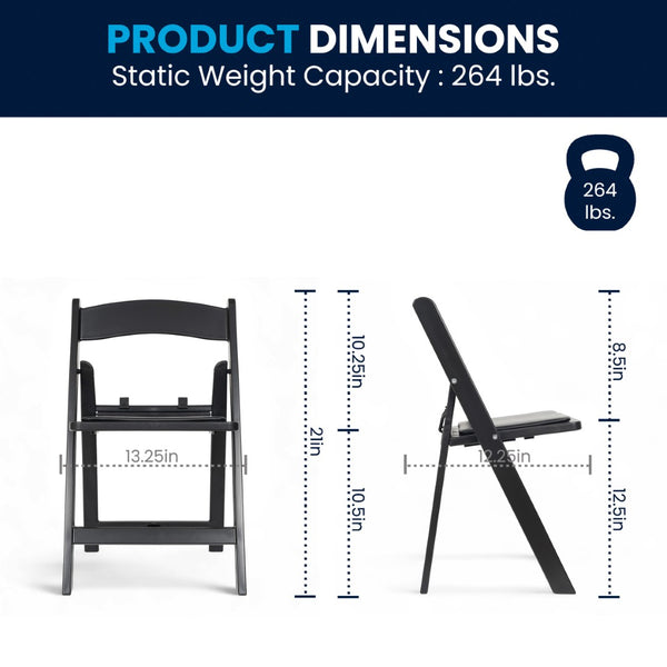 English Elm HERCULES Kids Folding Chair – Durable, Lightweight, Waterproof Seat for Indoor and Outdoor Events Black LE-L-1K-BK-GG