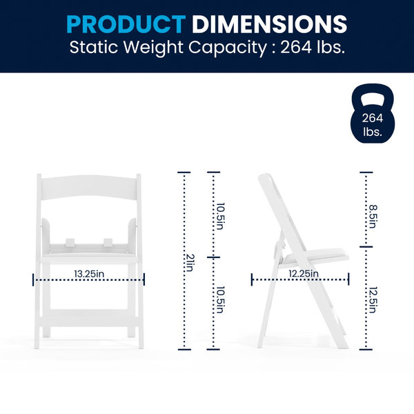 English Elm HERCULES Kids Folding Chairs Set of 2 | Durable, Lightweight Resin with Padded Seats for Events 2-LE-L-1K-GG