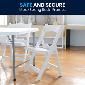 English Elm HERCULES Kids Folding Chairs Set of 2 | Durable, Lightweight Resin with Padded Seats for Events 2-LE-L-1K-GG