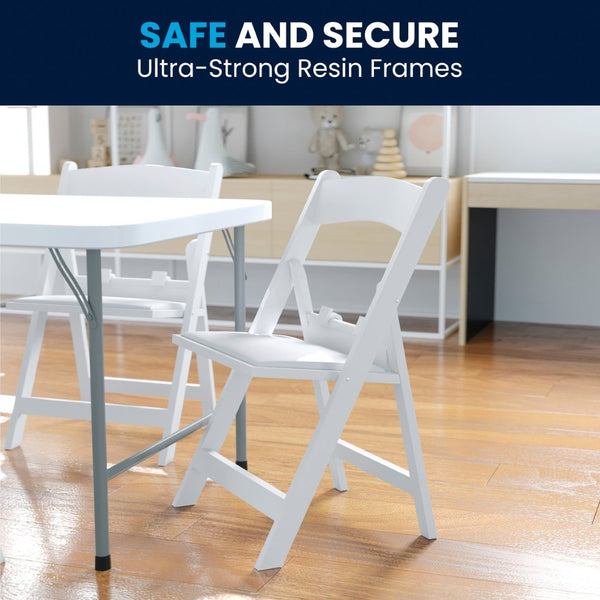 English Elm HERCULES Kids Folding Chairs Set of 2 | Durable, Lightweight Resin with Padded Seats for Events 2-LE-L-1K-GG