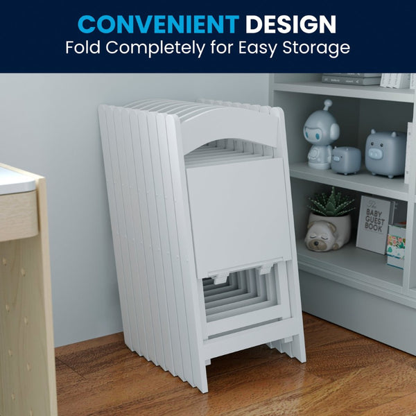 English Elm HERCULES Kids Folding Chairs Set of 2 | Durable, Lightweight Resin with Padded Seats for Events 2-LE-L-1K-GG