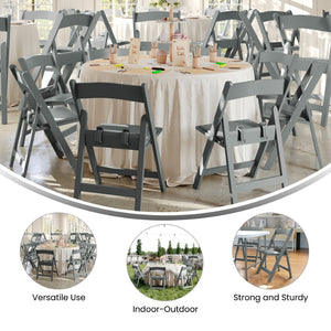 English Elm HERCULES Kids Folding Chair – Durable, Lightweight, Waterproof Seat for Indoor and Outdoor Events Gray LE-L-1K-GY-GG