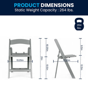 English Elm HERCULES Kids Folding Chair – Durable, Lightweight, Waterproof Seat for Indoor and Outdoor Events Gray LE-L-1K-GY-GG