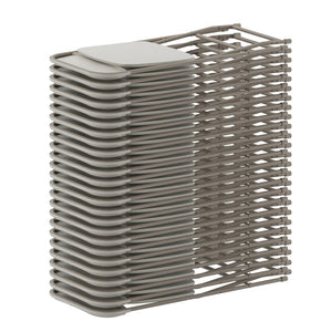 English Elm Hercules Series Plastic Folding Chair Set - Durable, Comfortable 650LB Capacity for Events & Gatherings Beige 2-LE-L-3-BEIGE-GG