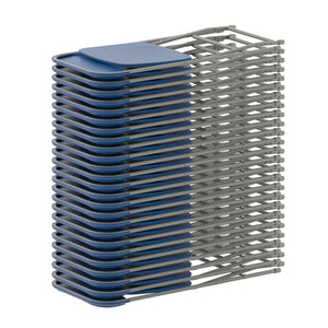 English Elm Hercules Series Plastic Folding Chair Set - Durable, Comfortable 650LB Capacity for Events & Gatherings Blue 2-LE-L-3-BLUE-GG