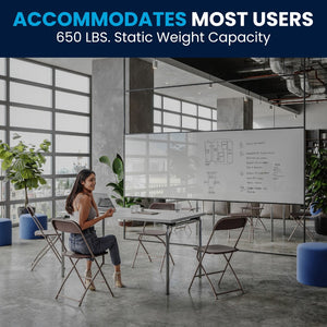 English Elm Hercules Series Plastic Folding Chair Set - Durable, Comfortable 650LB Capacity for Events & Gatherings Brown 2-LE-L-3-BROWN-GG