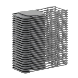 English Elm Hercules Series Plastic Folding Chair Set - Durable, Comfortable 650LB Capacity for Events & Gatherings Grey 2-LE-L-3-GREY-GG