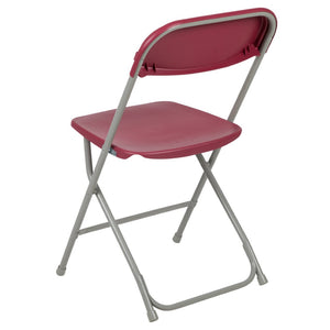 English Elm Hercules Series Plastic Folding Chair Set - Durable, Comfortable 650LB Capacity for Events & Gatherings Red 2-LE-L-3-RED-GG