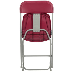 English Elm Hercules Series Plastic Folding Chair Set - Durable, Comfortable 650LB Capacity for Events & Gatherings Red 2-LE-L-3-RED-GG