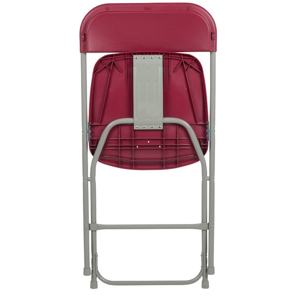 English Elm Hercules Series Plastic Folding Chair Set - Durable, Comfortable 650LB Capacity for Events & Gatherings Red 2-LE-L-3-RED-GG