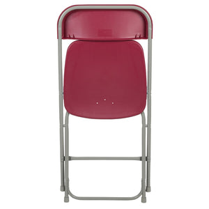 English Elm Hercules Series Plastic Folding Chair Set - Durable, Comfortable 650LB Capacity for Events & Gatherings Red 2-LE-L-3-RED-GG