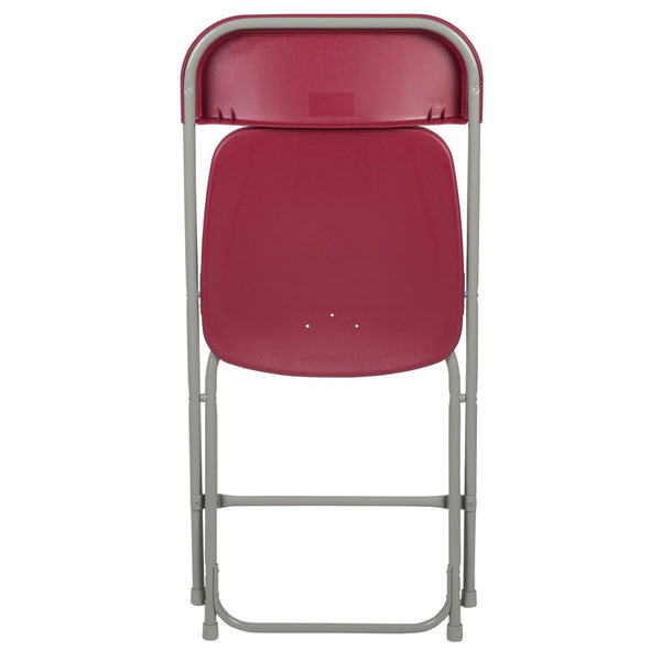 English Elm Hercules Series Plastic Folding Chair Set - Durable, Comfortable 650LB Capacity for Events & Gatherings Red 2-LE-L-3-RED-GG