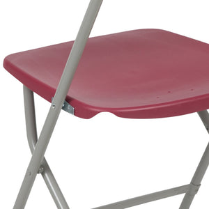 English Elm Hercules Series Plastic Folding Chair Set - Durable, Comfortable 650LB Capacity for Events & Gatherings Red 2-LE-L-3-RED-GG