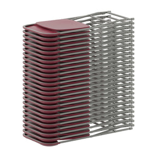 English Elm Hercules Series Plastic Folding Chair Set - Durable, Comfortable 650LB Capacity for Events & Gatherings Red 2-LE-L-3-RED-GG