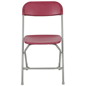 English Elm Hercules Series Plastic Folding Chair Set - Durable, Comfortable 650LB Capacity for Events & Gatherings Red 2-LE-L-3-RED-GG