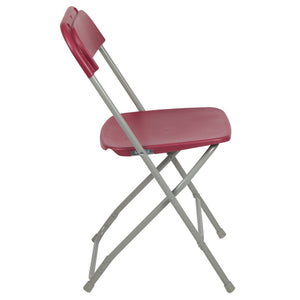 English Elm Hercules Series Plastic Folding Chair Set - Durable, Comfortable 650LB Capacity for Events & Gatherings Red 2-LE-L-3-RED-GG