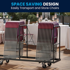 English Elm Hercules Series Plastic Folding Chair Set - Durable, Comfortable 650LB Capacity for Events & Gatherings Red 2-LE-L-3-RED-GG