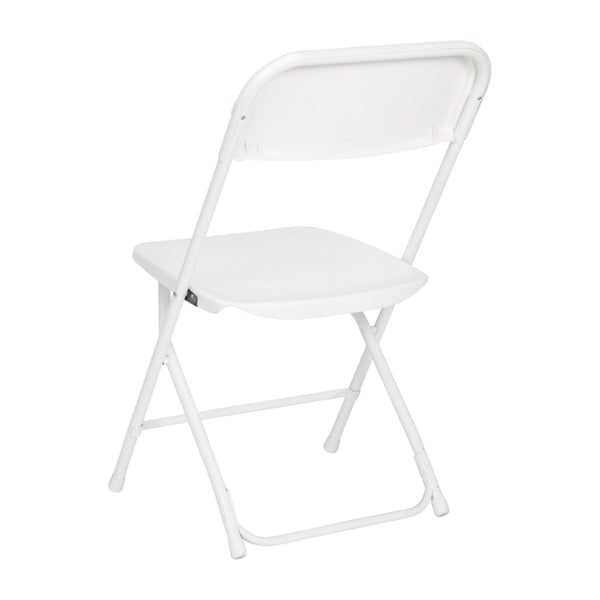 English Elm Hercules Big and Tall Commercial Folding Chair 4-Pack - Heavy-Duty, Extra-Wide, Easy-Clean Seating White 4-LE-L-3-W-WH-GG