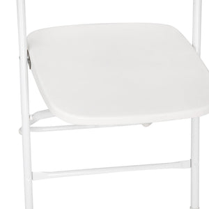 English Elm Hercules Big and Tall Commercial Folding Chair 4-Pack - Heavy-Duty, Extra-Wide, Easy-Clean Seating White 4-LE-L-3-W-WH-GG