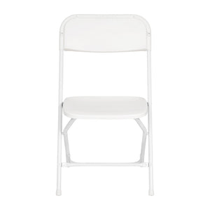English Elm Hercules Big and Tall Commercial Folding Chair 4-Pack - Heavy-Duty, Extra-Wide, Easy-Clean Seating White 4-LE-L-3-W-WH-GG