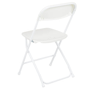 English Elm Hercules Series Plastic Folding Chair Set - Durable, Comfortable 650LB Capacity for Events & Gatherings White 2-LE-L-3-WHITE-GG
