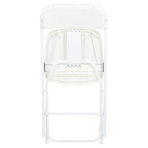 English Elm Hercules Series Plastic Folding Chair Set - Durable, Comfortable 650LB Capacity for Events & Gatherings White 2-LE-L-3-WHITE-GG