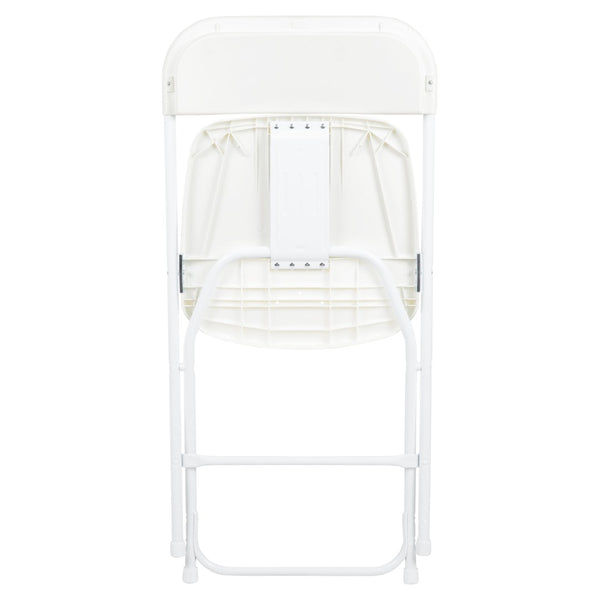 English Elm Hercules Series Plastic Folding Chair Set - Durable, Comfortable 650LB Capacity for Events & Gatherings White 2-LE-L-3-WHITE-GG