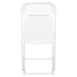 English Elm Hercules Series Plastic Folding Chair Set - Durable, Comfortable 650LB Capacity for Events & Gatherings White 2-LE-L-3-WHITE-GG