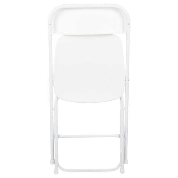 English Elm Hercules Series Plastic Folding Chair Set - Durable, Comfortable 650LB Capacity for Events & Gatherings White 2-LE-L-3-WHITE-GG