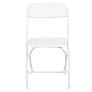 English Elm Hercules Series Plastic Folding Chair Set - Durable, Comfortable 650LB Capacity for Events & Gatherings White 2-LE-L-3-WHITE-GG