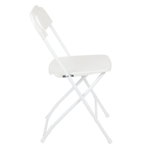 English Elm Hercules Series Plastic Folding Chair Set - Durable, Comfortable 650LB Capacity for Events & Gatherings White 2-LE-L-3-WHITE-GG