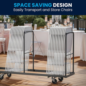 English Elm Hercules Series Plastic Folding Chair Set - Durable, Comfortable 650LB Capacity for Events & Gatherings White 2-LE-L-3-WHITE-GG