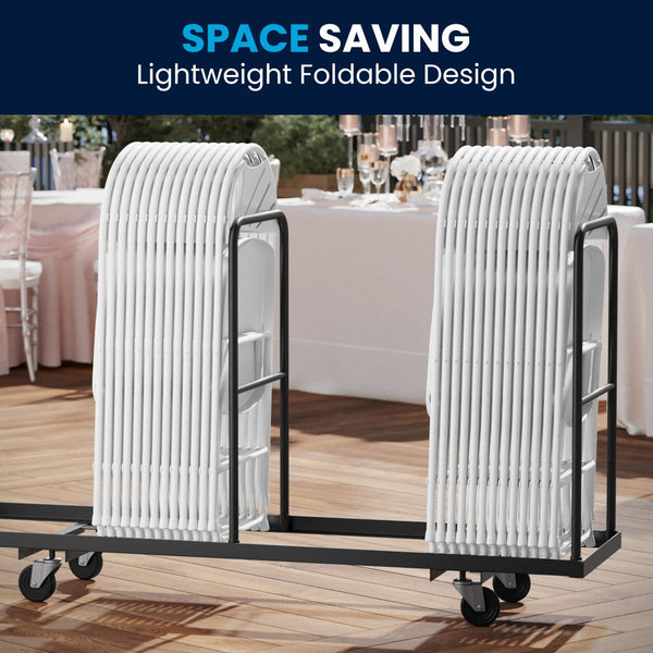 English Elm 2 Pack HERCULES Series Folding Chairs with 650 lb Capacity for Events, Home Use, and Storage Solutions White 2-LE-L-4-WHITE-GG