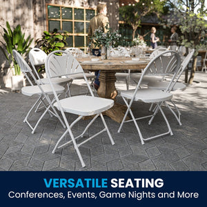 English Elm 2 Pack HERCULES Series Folding Chairs with 650 lb Capacity for Events, Home Use, and Storage Solutions White 2-LE-L-4-WHITE-GG