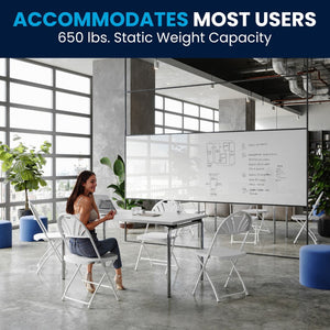 English Elm 2 Pack HERCULES Series Folding Chairs with 650 lb Capacity for Events, Home Use, and Storage Solutions White 2-LE-L-4-WHITE-GG