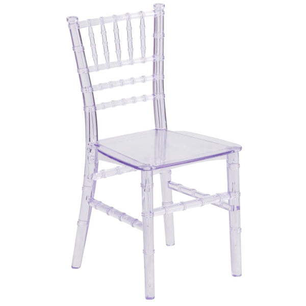 English Elm HERCULES Child Size Transparent Chiavari Chair – Elegant, Durable Seating for Events & Everyday Fun Clear LE-L-7K-CL-GG