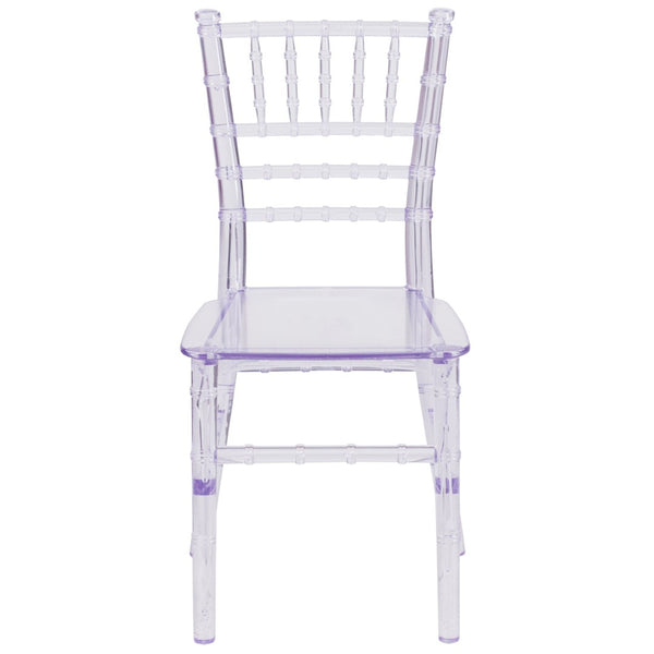 English Elm HERCULES Child Size Transparent Chiavari Chair – Elegant, Durable Seating for Events & Everyday Fun Clear LE-L-7K-CL-GG