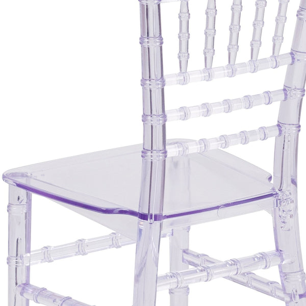 English Elm HERCULES Child Size Transparent Chiavari Chair – Elegant, Durable Seating for Events & Everyday Fun Clear LE-L-7K-CL-GG