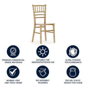 English Elm HERCULES Child Size Transparent Chiavari Chair – Elegant, Durable Seating for Events & Everyday Fun Gold LE-L-7K-GD-GG