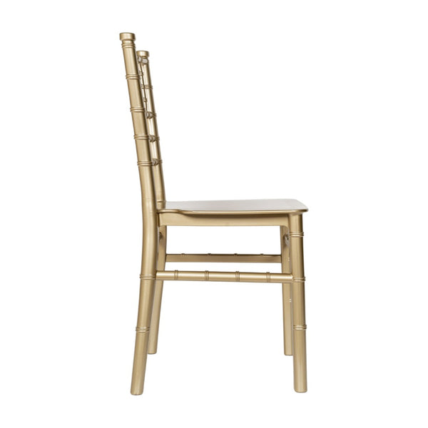 English Elm HERCULES Child Size Transparent Chiavari Chair – Elegant, Durable Seating for Events & Everyday Fun Gold LE-L-7K-GD-GG