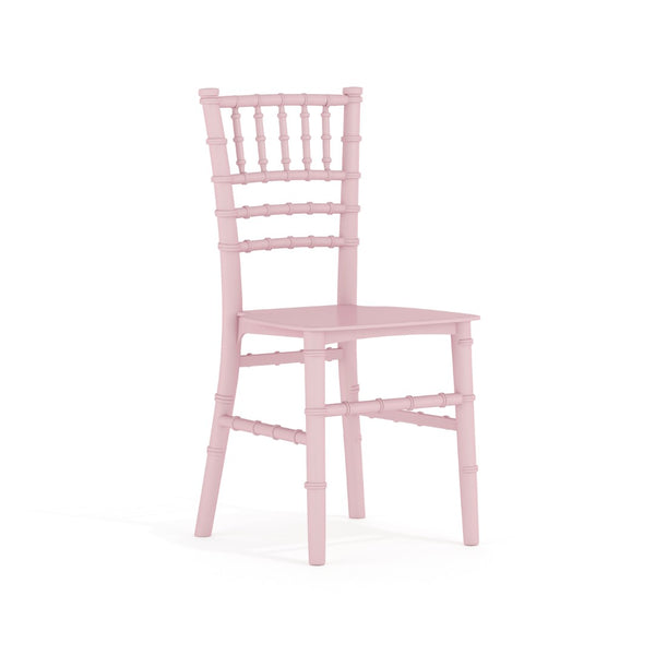 English Elm HERCULES Child Size Transparent Chiavari Chair – Elegant, Durable Seating for Events & Everyday Fun Pink LE-L-7K-PK-GG