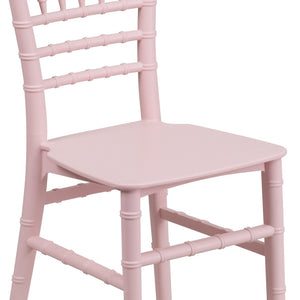 English Elm HERCULES Child Size Transparent Chiavari Chair – Elegant, Durable Seating for Events & Everyday Fun Pink LE-L-7K-PK-GG