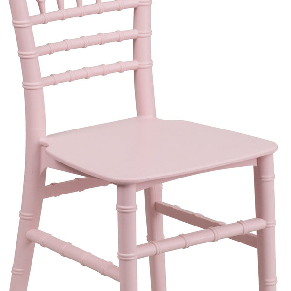 English Elm HERCULES Child Size Transparent Chiavari Chair – Elegant, Durable Seating for Events & Everyday Fun Pink LE-L-7K-PK-GG